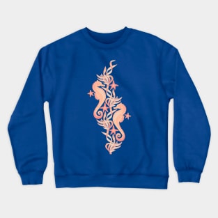 Sweet Seahorses and Starfish in Peach Crewneck Sweatshirt